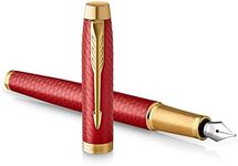 PARKER IM PREMIUM Fountain Pen, Red with Gold Trim, Gift box Included