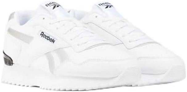 Reebok Women's Glide Ripple Clip Running Shoes, White/White/Silver Metallic, 5 UK