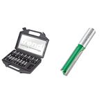 Trend SET/SS9X1/2TC 1/2-inch TC Starter Cutter Set, 15 Pieces & C153X1/2TC Craft Pro 1/2" Shank Tungsten Carbide Straight Router Cutter Bit