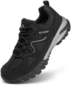 CC-Los Women's Lightweight Waterproof Hiking Shoes for Walking, Outdoor & Climbing Black Size 11