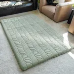 ZonLi Japanese Floor Mattress Futon Mattress Full Size, Thicken Roll Up Tatami Mat w/ 100% Cotton Washable Cover, Portable & Foldable Floor Bed Mattress for Sleeping, Dormitory, Adult Kids, Green