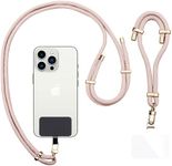 2 Pads Phone Lanyard, H HOME-MART Adjustable Crossbody Cell Phone Strap Universal Phone Wrist Lanyard 2pcs Phone Patch Tether Tab for Most Smartphones Cell Phone Accessories (Pink)