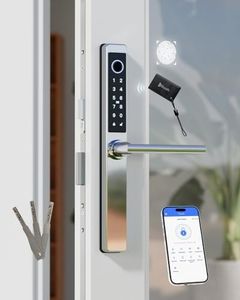 Electronic Smart Door Lock Fingerprint Door Lock with Keypad,Smart Lock for Front Door Children Proof Deadbolt IC Card, App Control & Mechanical Key