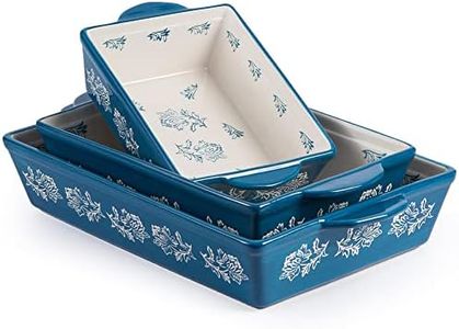 Wisenvoy Baking Dish Ceramic Lasagna Pan Casserole Dish 3-Piece Bakeware Sets Baking Dishes Baking Set Baking Dish Set
