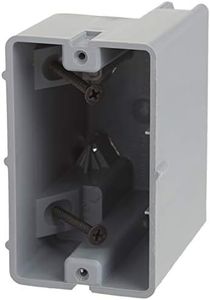 Southwire MSB1G One Device Adjustable Depth, Heavy Duty 42lb. Mounting Screws Included 1-Gang PVC Electrical Box, Gray