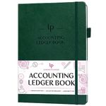 Legend Accounting Ledger Book – Hardcover Bookkeeping Log for Small Business & Personal Use – Columnar Book – Money Expense Journal – Large Format 7x10″, 120gsm Paper, 7,644 Entries (Dark Green)