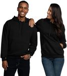 Fruit of the Loom Men's Eversoft Fleece Hoodies, Moisture Wicking & Breathable, Pullover Hooded Sweatshirt, Black Pullover, Large