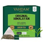 VAHDAM, Original Himalayan Green Tea (100 Count) High Grown, Non GMO, Gluten Free, Low Caffeine | Earthy & Smooth | Plant-Based Pyramid Tea Bags