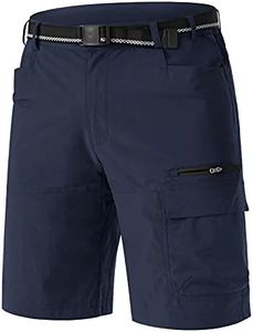 TACVASEN Mens Shorts Casual Cargo 10" Hiking Work Golf Shorts Waterproof Quick Dry Outdoor Summer Dress Travel Fishing Navy 30