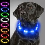 Joytale LED Light Up Dog Collar, Glowing in The Dark Dog Collars for Night Safety, USB Rechargeable Collar for Small Medium Large Dogs