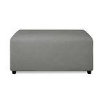 PureFit Super Stretch Soft FormFit Ottoman Cover Rectangle - Ottoman Slipcovers for Foot Stool & Folding Storage Furniture for Living Room with Nonslip Elastic Bottom (XX－Large, Light Gray)