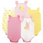 Hudson Baby Cotton Sleeveless Bodysuits, Lemonade, 6-9 Months