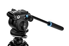 Benro S2 PRO Flat Base Fluid Video Head, 5.5 lb Max, 1/4"-20 Accessory Mounts, 3/8"-16 Head Mount, w/Pan Arm (S2PRO)