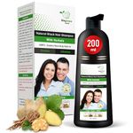 Biogreen Roots Shampoo 200ml - Natural Black Hair color Shampoo with herbals- Covers Gray Hair for Men and Women - Clinically Tested Natural Black hair Color Shampoo for All Hair Types -200ml with Herbals Ingredients Natural Black Hair Shampoo - 200ml