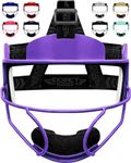 Exxact Sports Softball Face Mask Girls Youth & Adult, Protective Lightweight Fielders Mask Softball Youth for Enhanced Performance (Purple, Adult)