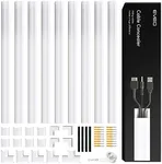 Cord Covers for Wires on Wall - 153in Cable Management Cable Hider - Cord Hiders for TV On Wall - Paintable Cable Concealer - Wire Covers for Cords - 9X (L17 x W0.95 x H0.5) - White