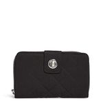 Vera Bradley Women's Performance Twill RFID Turnlock Wallet, Black, One Size