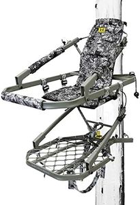 Hawk Warbird Climber Portable Aluminum Big Game Camo Hunting Tree Stand with 21" x 34" Platform & 19" x 12" Foam Padded Seat