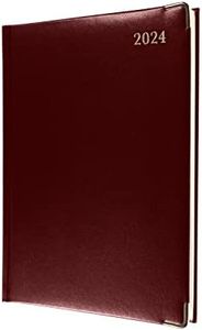 Collins Debden Classic 2024 Diary Manager Day a Page Business Planner (with Appointments) - Business Planner and Organiser - January to December 2024 Diary - Daily - Red - 1200V.15-24