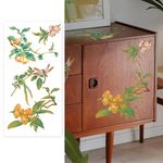 Neukids rub on transfers Faux cloisonné, UV DTF Transfer Stickers Original Hand Drawn Loquat, rub on transfers for Crafts Chinese Aesthetics, Bedroom Living Room Bookcase Table Decoration