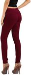 Hybrid & Company Womens Super Stretch Comfy Denim Skinny Jeans, Wine, 24 Plus