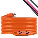 UltraPro, Orange, GE 50 Foot Extension, 16AWG, Indoor/Outdoor Use, Extra Long Power Cord, UL Listed, 51926, 50 ft, 50 Ft