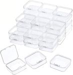 Abgream Plastic Beads Storage Containers - Mini Clear Square Box Empty Case with Lid for Earplugs, Pills, Jewelry, Hardware or Any Other Small Craft Gadgets (30 Pieces 2.1 x 2.1 x 0.8 Inches)