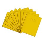 Rhino A5+ Exercise Books, 80 Page / 8mm Lined with Margin Paper Notebook, 10 Pack, 9 x 7 Writing Book, Office & School Stationery Supplies, Yellow