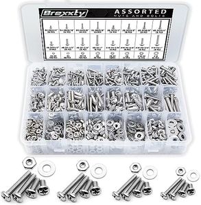 900pcs Nuts and Bolts Assortment Kit #4-40, #6-32, #8-32, #10-24 - Philips Pan Head 304 Stainless Steel Screws Set with Storage Box