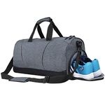 FATMUG Polyester Sports Duffel Gym Bag For Men's, Women's With Wet Pocket And Shoe Compartment (Dark Grey 32L), 9 Cm