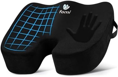 Extra Thick Coccyx Orthopedic Memory Foam Seat Cushion by FOMI Care | Black Large Cushion For Car or Truck Seat Office Chair Wheelchair | Back Pain Relief