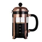 InstaCuppa French Press Coffee Maker 600 ML with Neoprene Sleeve for Extra Protection, Copper