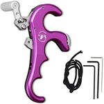 SHARROW Bow Release 4 Thumb Trigger Archery Release Aid Compound Bow Accessory Hunting Finger Release Trigger (Purple)