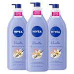 Nivea Lotion Oil-Infused Vanilla/Almond Oil 16.9 Ounce Pump (500ml) (3 Pack)