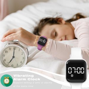 Focwony Kids Digital Watch – White, Waterproof, LED Display