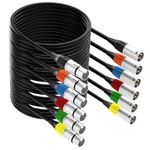 tisino XLR to XLR Microphone Cable, 6-Pack Multi-Colored XLR Male to Female Mic Cable with 3-Pin XLR Connector Balanced XLR Cable for Recording Studio, Podcast, Mic Mixer, Amplifier - 10m/33ft