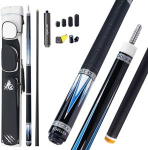 KONLLEN 2.0 Pool Cue Complete Set with Case & Extras | Hand-Inlaid Carbon Fiber Pool Cue with Professional Taper | Low Deflection Shaft for Adults & League Players