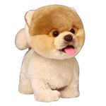 CU-MATE Plush Interactive Pomeranian Simulation Dog-Realistic Puppy Electronic Toy Dog with Walking/Barking/Wagging Tail/Talking-Like Real Robotic Present Pet Toy for Toddler Girls Boys