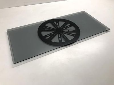 tecnidea Base pivotante pour TV, rotation facile - en verre trempé, coloris noir fumé, GK70N, dimensions : 70 x 32 cm - Charge max. 40 kg