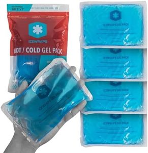 ICEWRAPS 5x7 Gel Ice Packs For Injuries Reusable | Hot Cold Gel Pack for Injuries, Pain Relief, and Migraines | Soft Ice Pack For Arm, Leg, and Back Brace | Flexible Gel Compress Ice Packs | Pack of 4