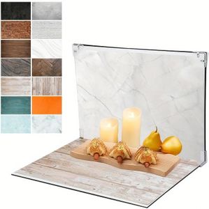 Kit di fondali fotografici per fotografia alimentare, 7 pezzi, 14 modelli, kit da tavolo per piccoli prodotti – puntelli piatti per gioielli e cosmetici (40,6 x 29,2 cm)
