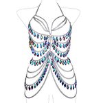 CCbodily Body Chains Jewelry Accessories - Boho Crystal Tassel Bikini Set Beach Cosplay Bra Chain Body Jewelry for Women And Girls, Free, Crystal, Crystal