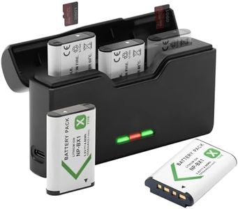 NP-BX1 Battery（2 Pack） and 3-Channel USB Battery Charger Set for Sony NP-BX1 /M8 Cyber-Shot ZV-1 ZV-1 II HX90V HX95 HX99 DSC-HX80 RX1 RX1R II RX100 (II/III/IV/V/VA/VI/VII) HDR-AS50 FDR-X3000