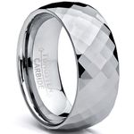 8MM Men's Multi-Faceted Tungsten Carbide Ring Size 11