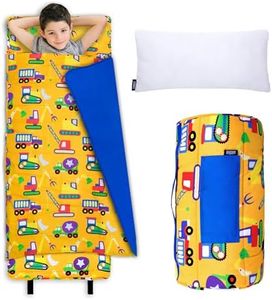 Wildkin Original Nap Mat with Pillow for Toddler Boys and Girls, Measures 50 x 20 x 1.5 Inches, Ideal for Daycare and Preschool, Mom's Choice Award Winner (Under Construction)