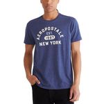 AEROPOSTALE Men's Arch Logo Short Sleeve Tee, Blue Depths, Large