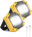 tuare Led Rechargeable Work Light 30W 2000LM USB Work Light Battery Powered with 3 Lighting Modes, IP65 Portable Work Light Floodlight Rechargeable for Garage, Workshop, Camping, Hiking (2 Pack)