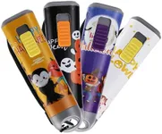 EverBrite Halloween Flashlights 4-Pack Halloween Gifts, Small LED Flash Light Handheld Torch with Lanyard 12AAA Battery Included, Mixed Color