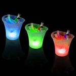 SMETA Ice Bucket,5L Large Capacity Lighted Champagne LED Ice Buckets Colorful Beer Wine Container Clear Multi Colors Changing for Parties,Bar,KTV Clubs,Gifts,3PCS