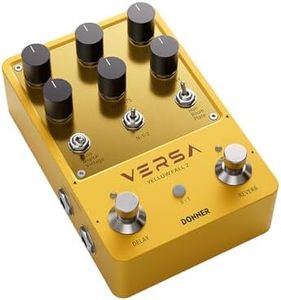 Donner 3x3 Reverb-Delay Combo Guitar Pedals with Tape Tempo, Preset Saving, Digital Stereo Synthesizer Multi-Mode Effects for Live, True Bypass (Versa - Yellow Fall II)